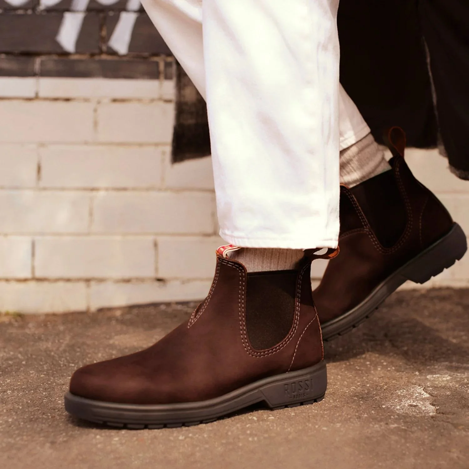 Rossi 303 Endura Redwood Brown Leather Chelsea Boots - Image 7