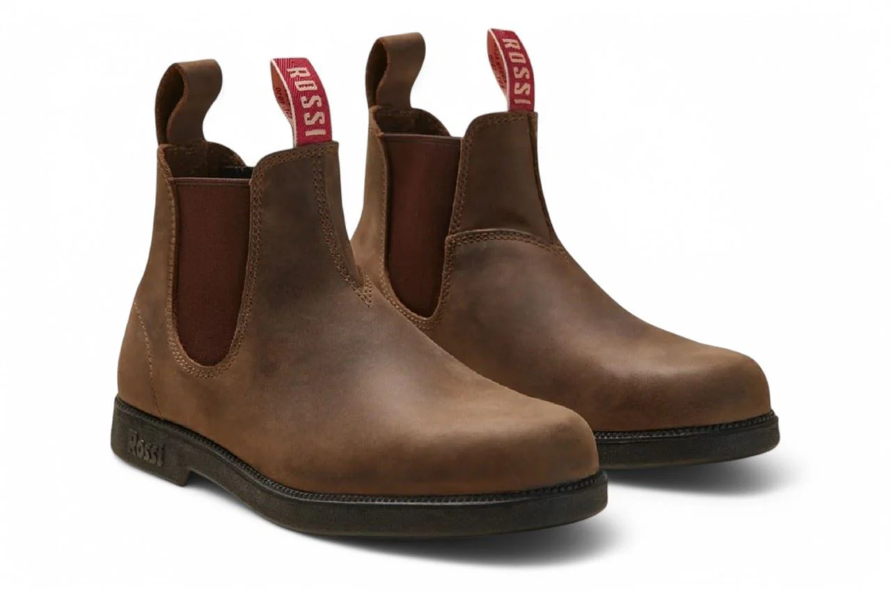 Rossi 607 Booma Rustic Brown Leather Chelsea Boots - Image 3