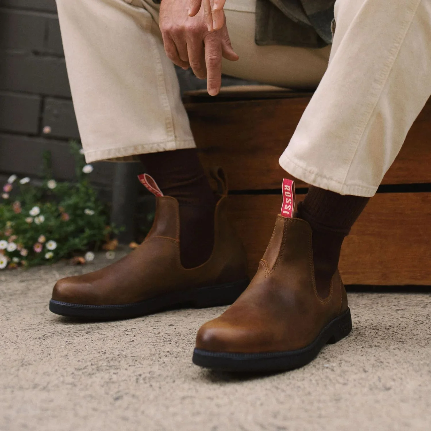 Rossi 607 Booma Tan Leather Chelsea Boots - Image 7