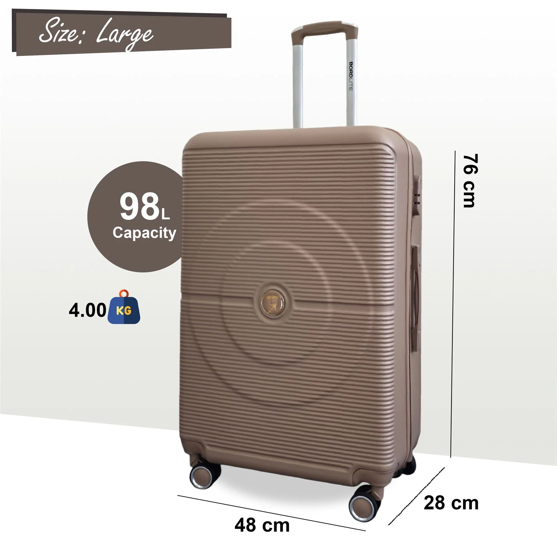 Seto Large Hard Shell Suitcase in Gold - Image 2