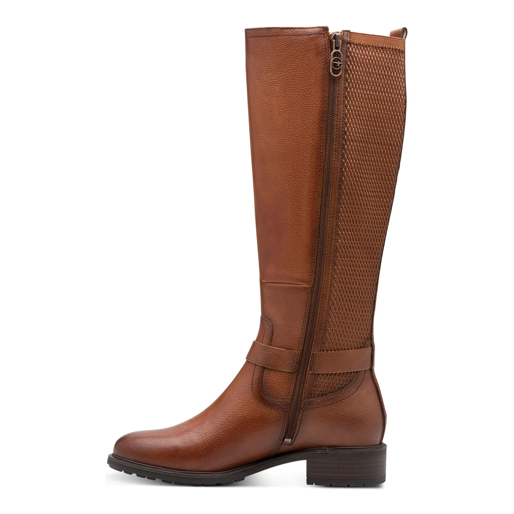 Tamaris Womens Cognac Brown Tan Leather Knee High Riding Boots - Image 4