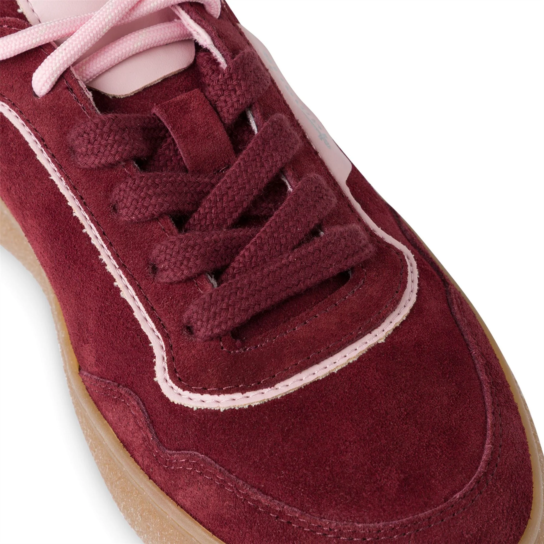 Tamaris Womens Merlot Burgundy Red Leather Fashion Stripe Lace Up Sneakers - Image 7