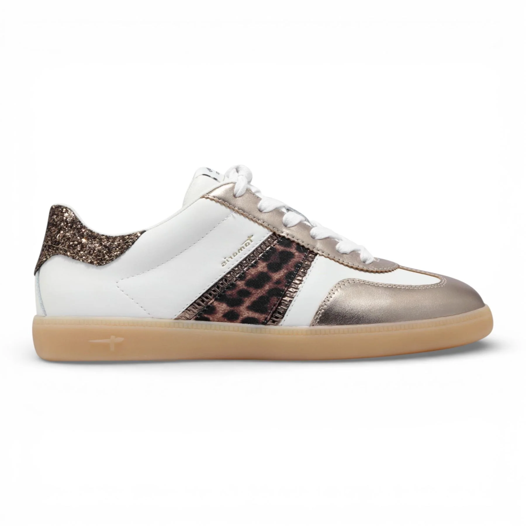 Tamaris Women's White Leopard Leather Trainers Sneaker Shoes