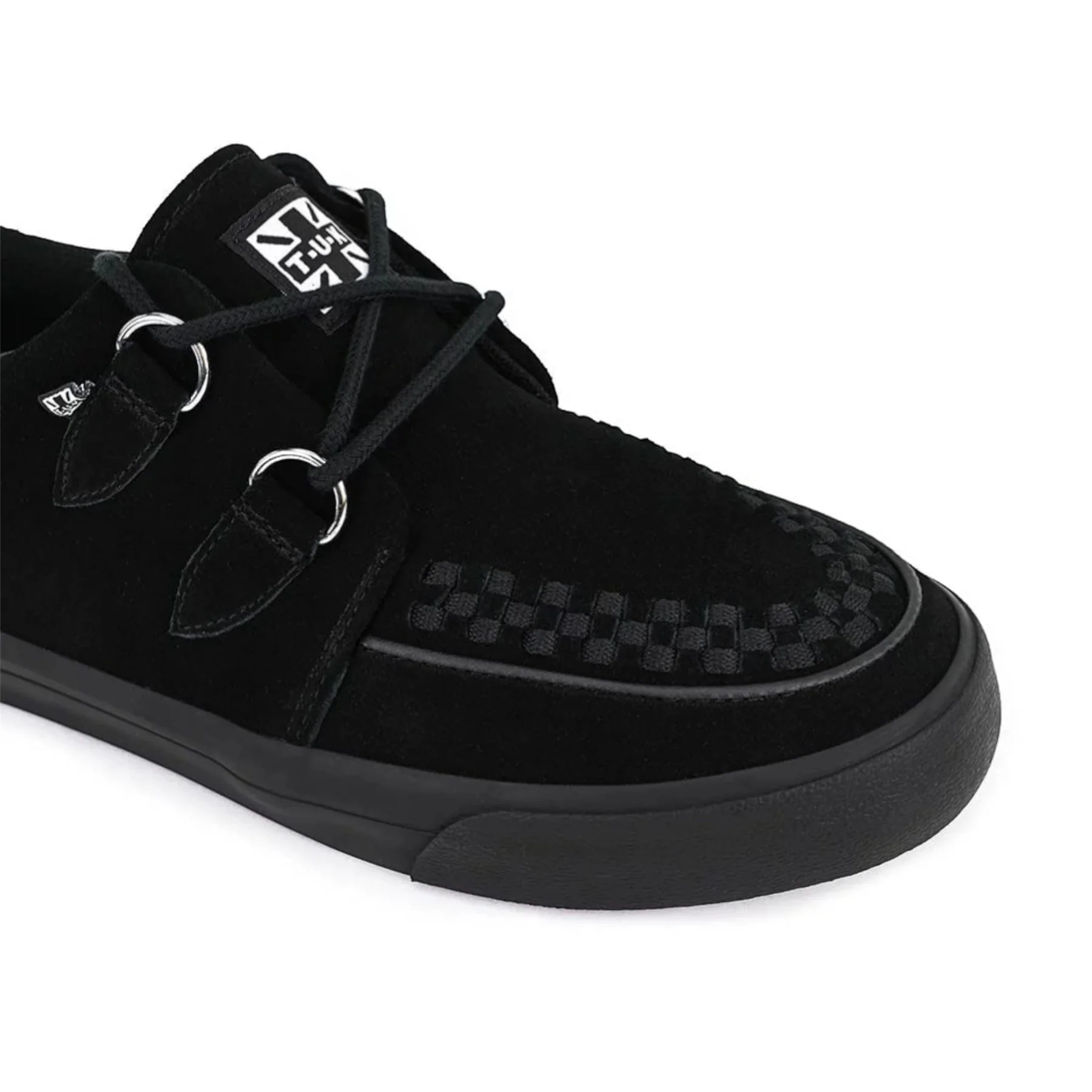 TUK Pointed Creeper Sneaker Black Suede Platform Shoes - A9178 - Image 4