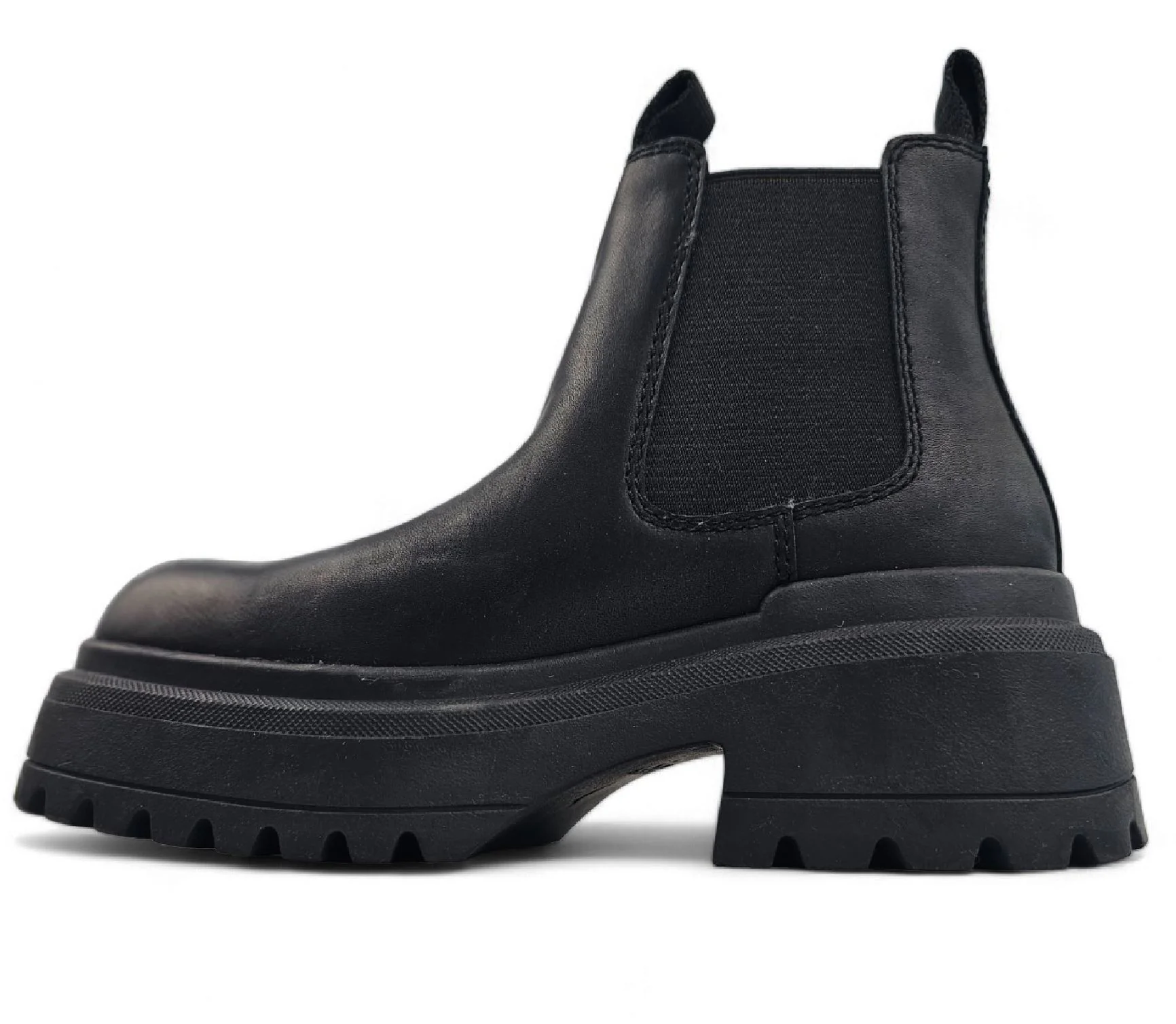 Windsorsmith Black Chunky Leather Chelsea Boots - Dopamine - Image 4