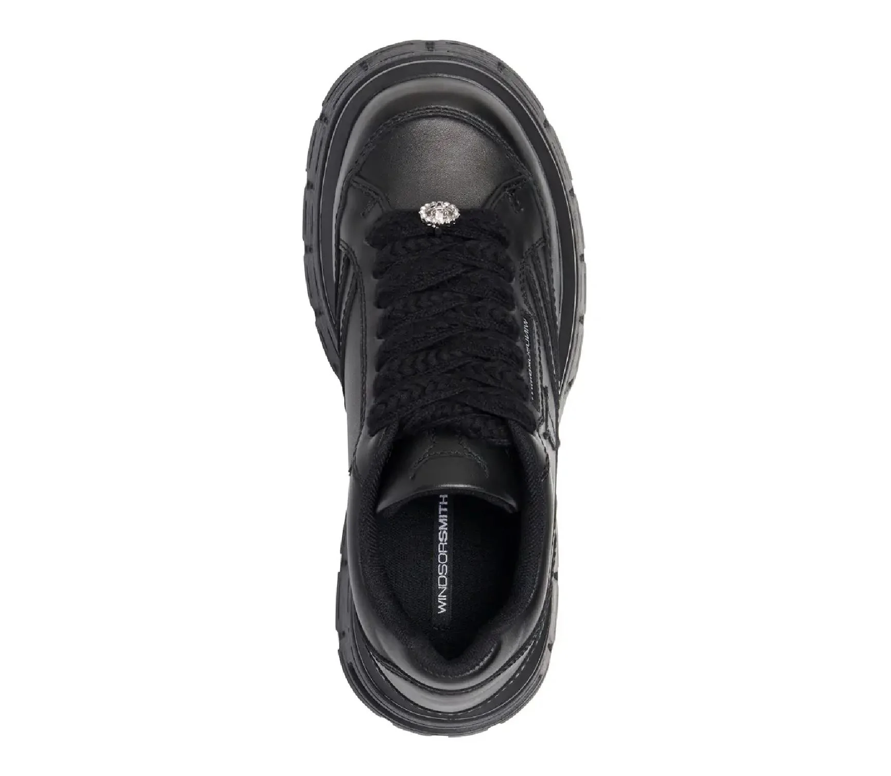 Windsorsmith Black Chunky Leather Sneakers - Swerve - Image 6