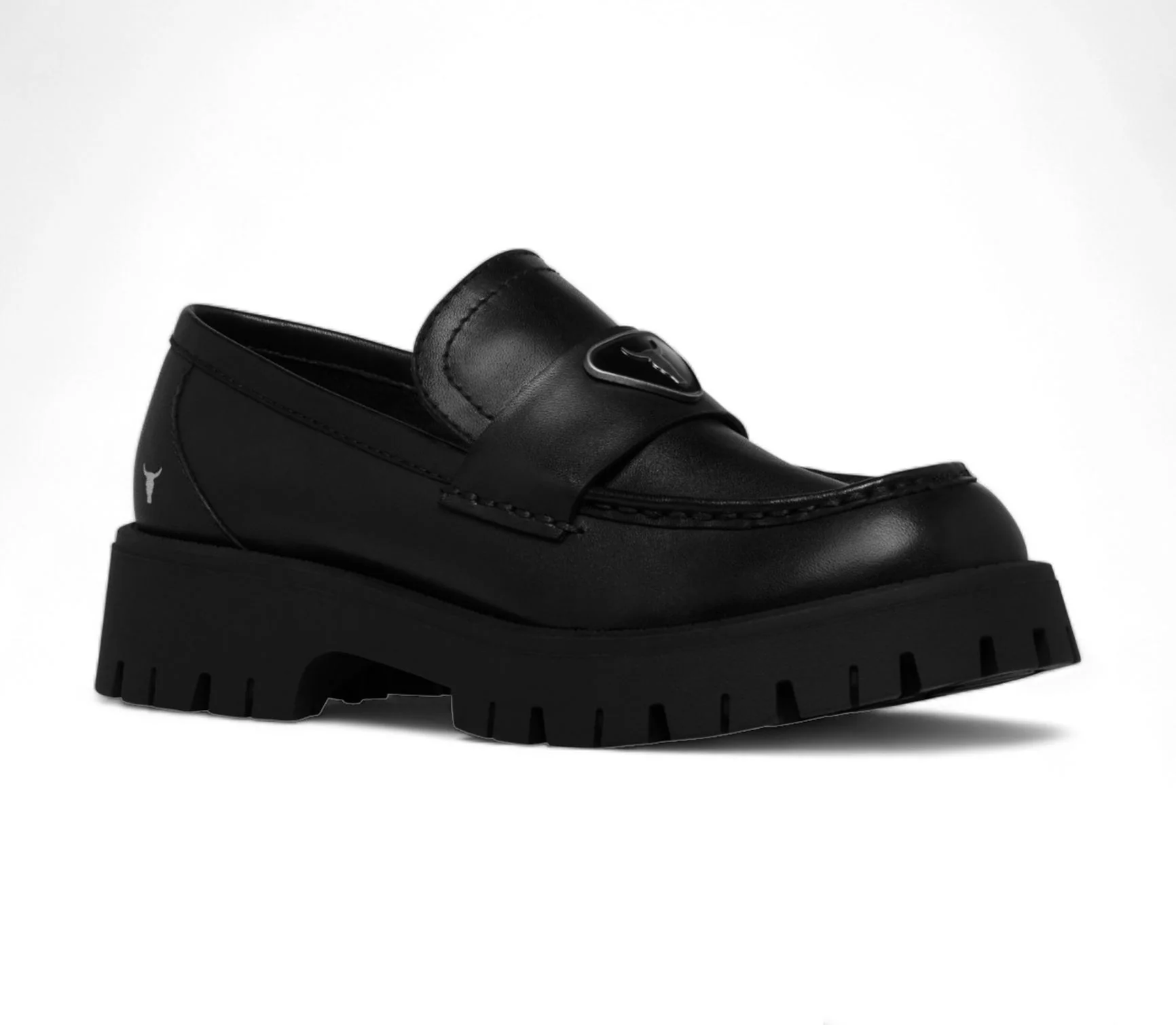 Windsorsmith Black Leather Chunky Loafers - Throne - Image 3