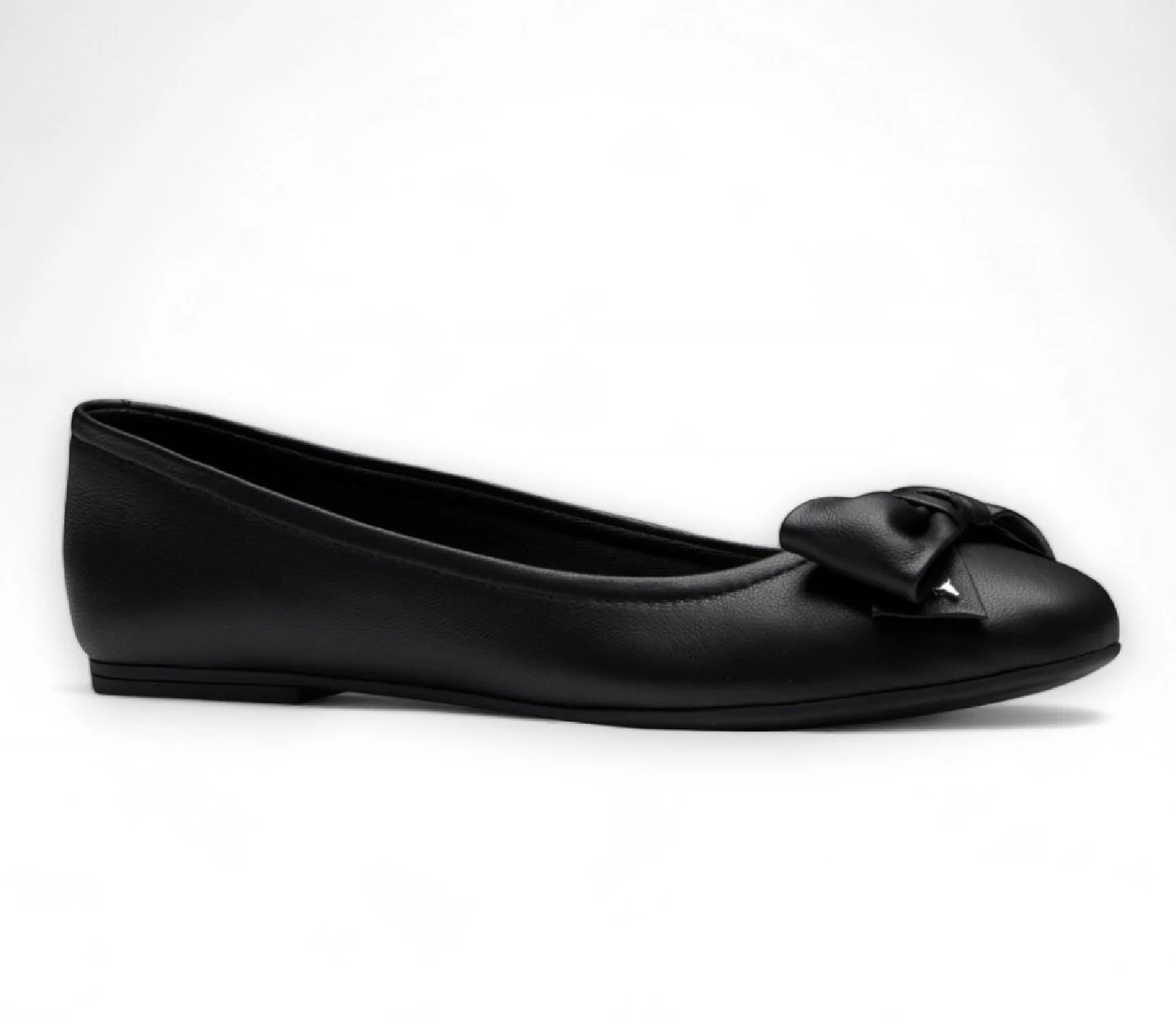 Windsorsmith Black Leather Flat Shoes With Bow - Bunny - Image 3