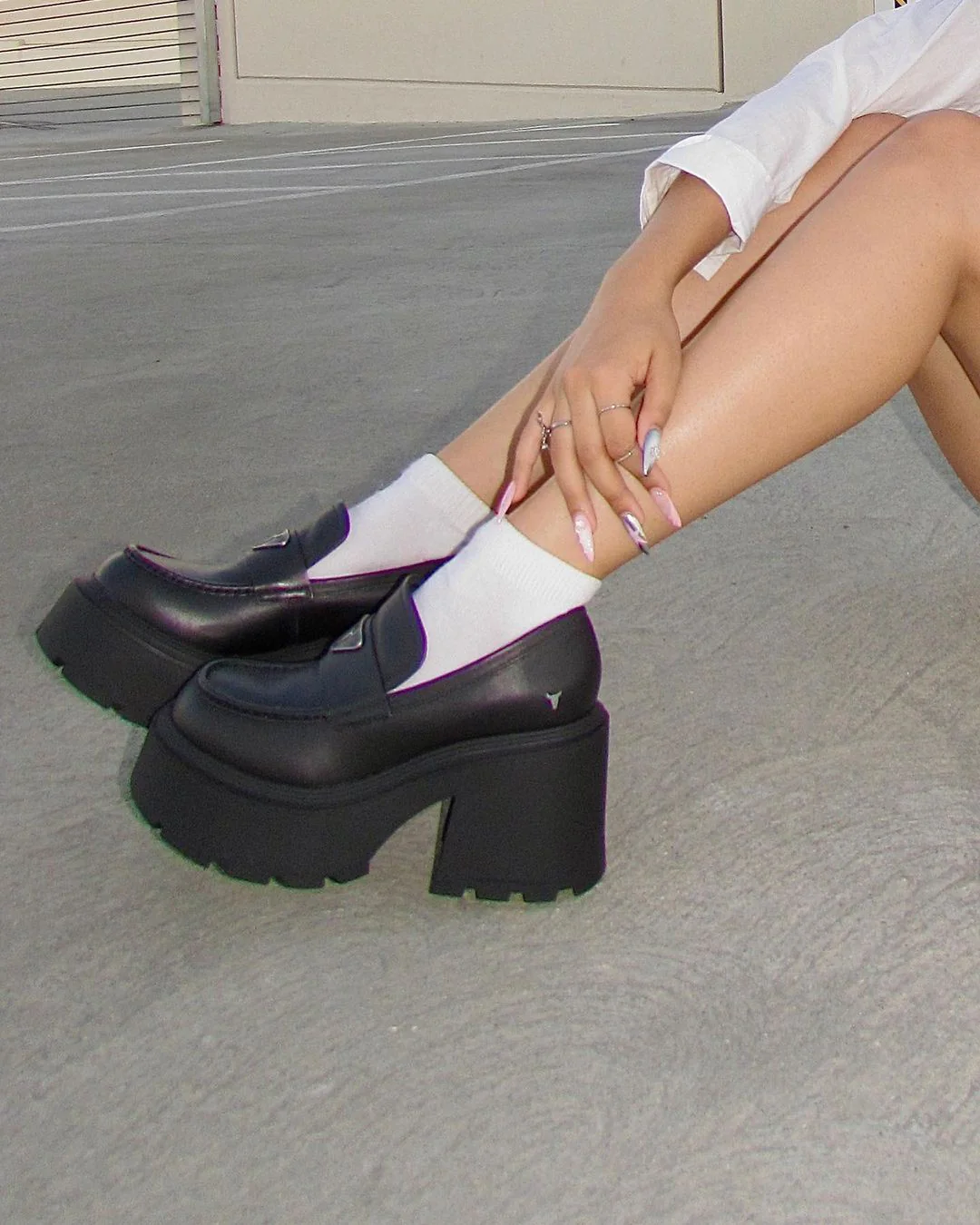 Windsorsmith Black Leather Platform Shoes - Spolied - Image 9
