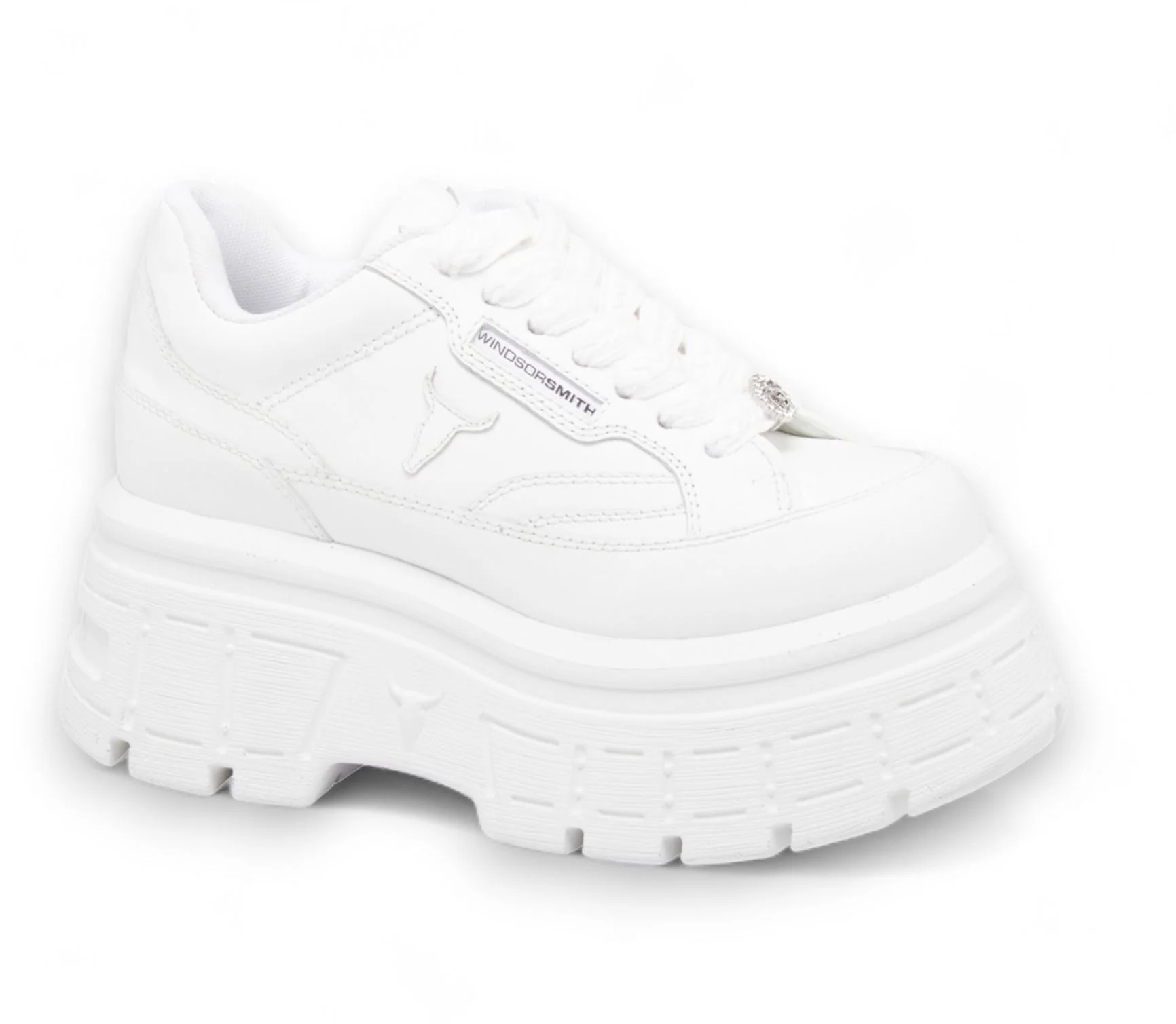 Windsorsmith White Chunky Leather Sneakers - Swerve - Image 3