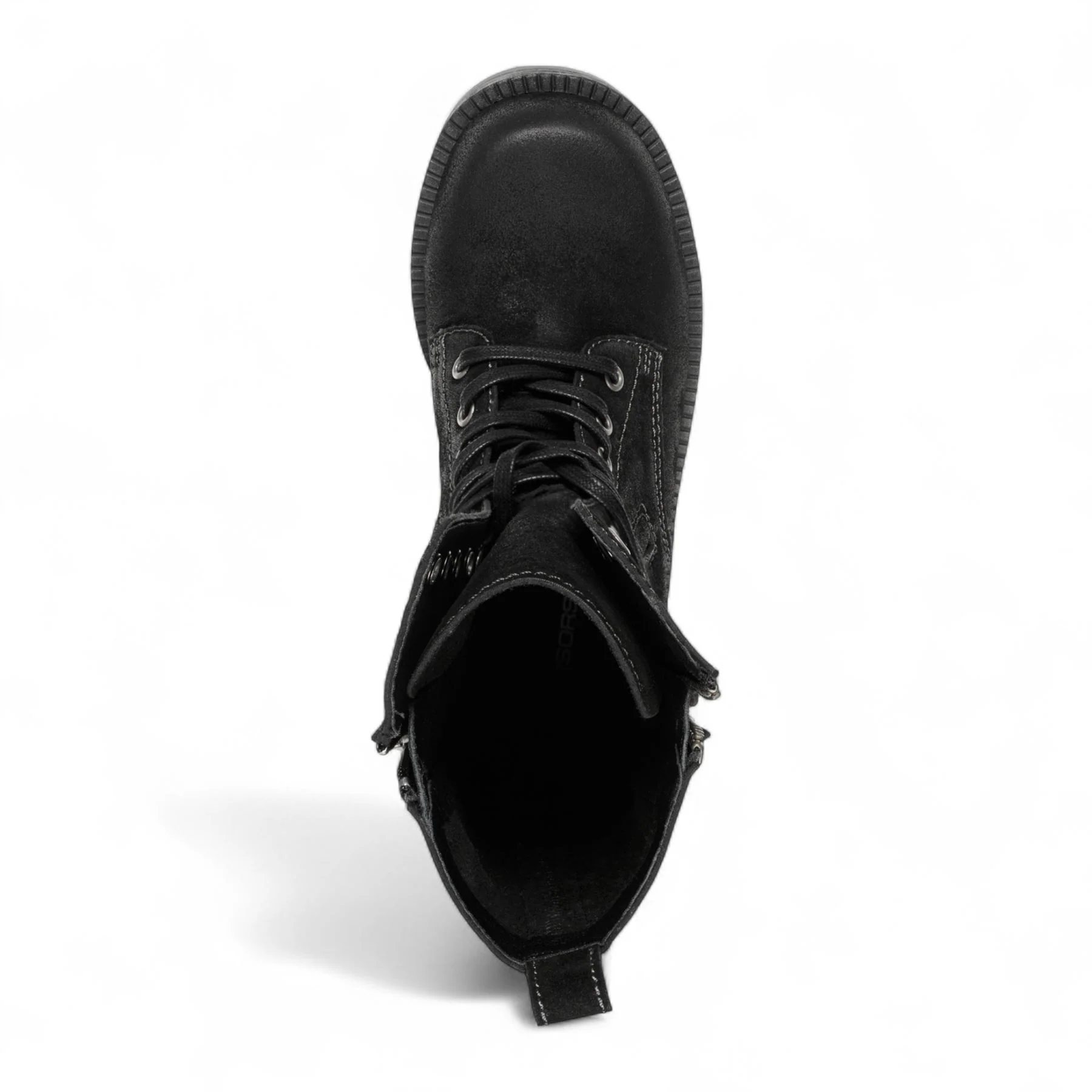 Windsorsmith Womens Black Suede Combat Boots Mid-Calf Lace-Up Biker Shoes - Gather - Image 5