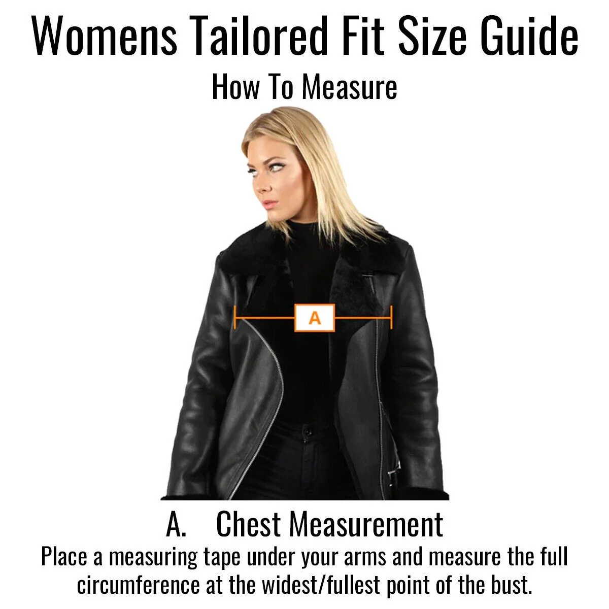 Womens Black Leather Brando Biker Jacket-Havant - Image 5