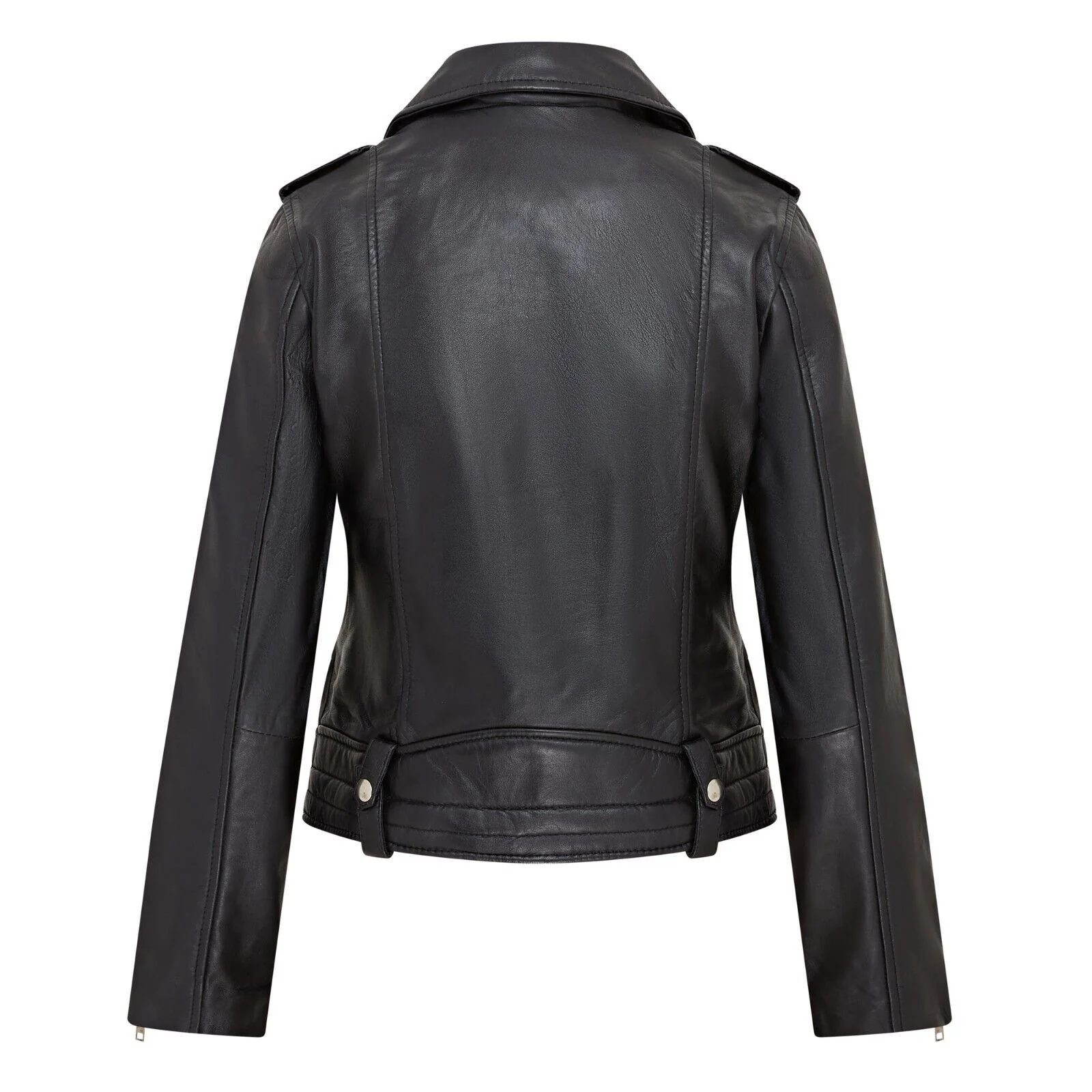 Womens Black Leather Brando Jacket - Washington - Image 4
