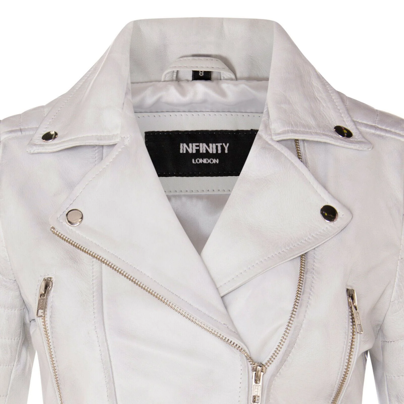 Womens Brando Cropped Leather Jacket-Longtown - Image 15