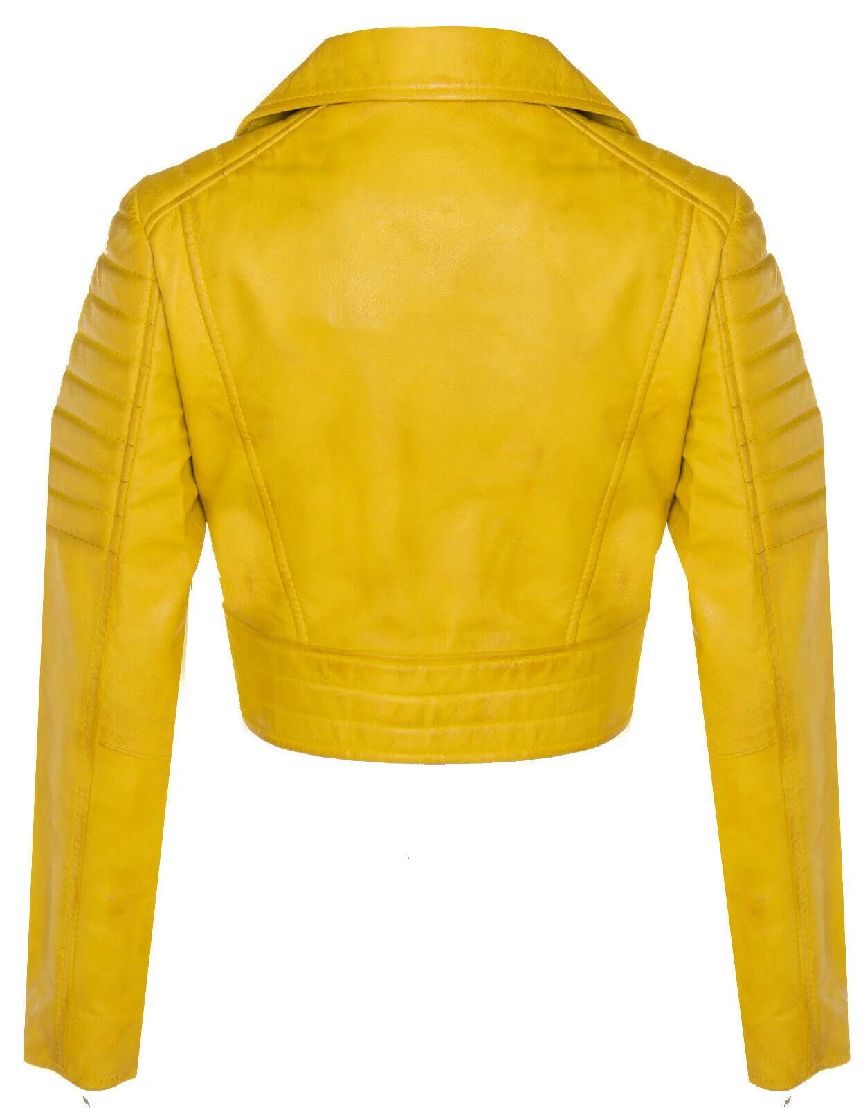 Womens Brando Cropped Leather Jacket-Longtown - Image 19