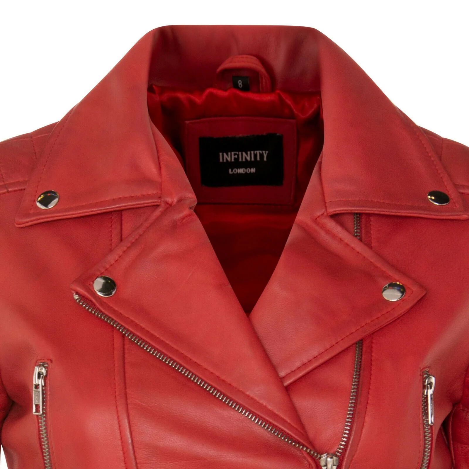 Womens Brando Cropped Leather Jacket-Longtown - Image 30