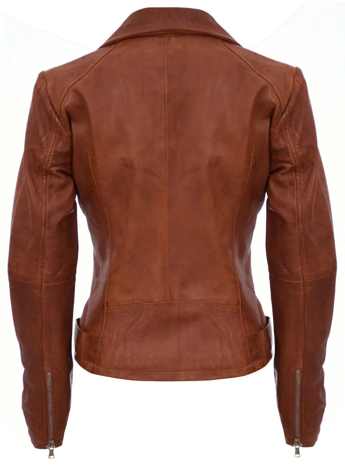 Womens Classic Brando-style Biker Jacket-Margate - Image 3