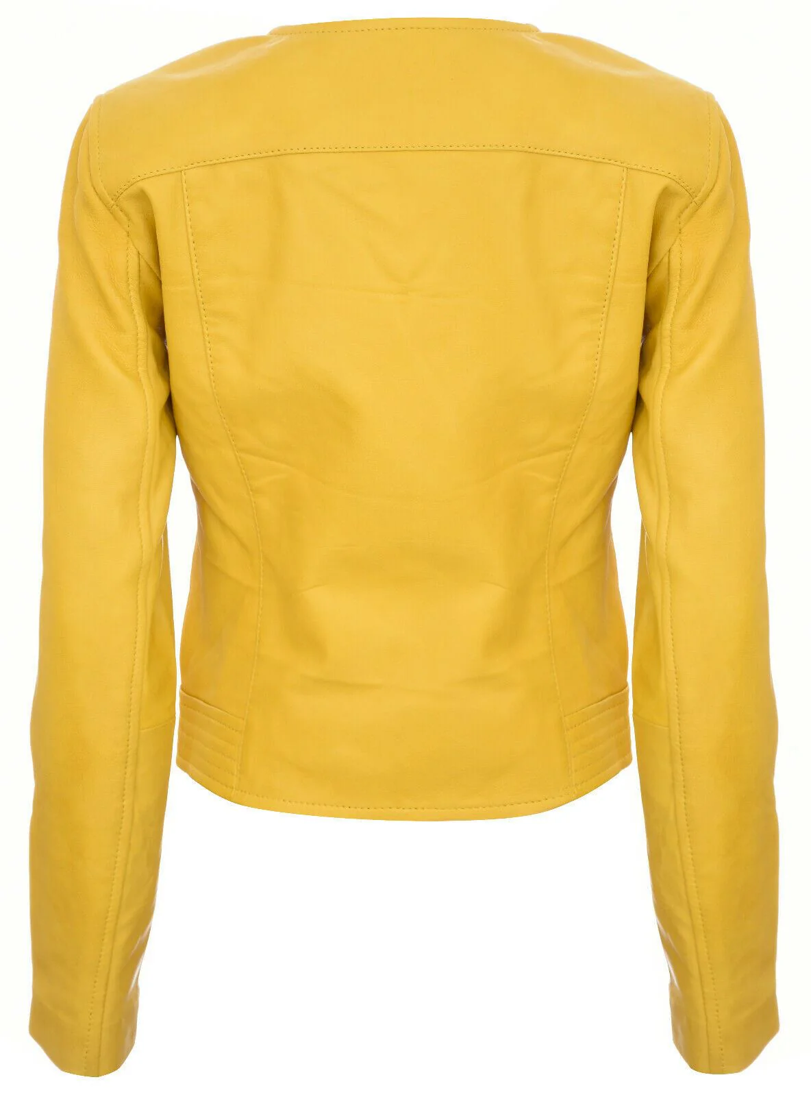 Womens Classic Collarless Biker Jacket-Marlborough - Image 3