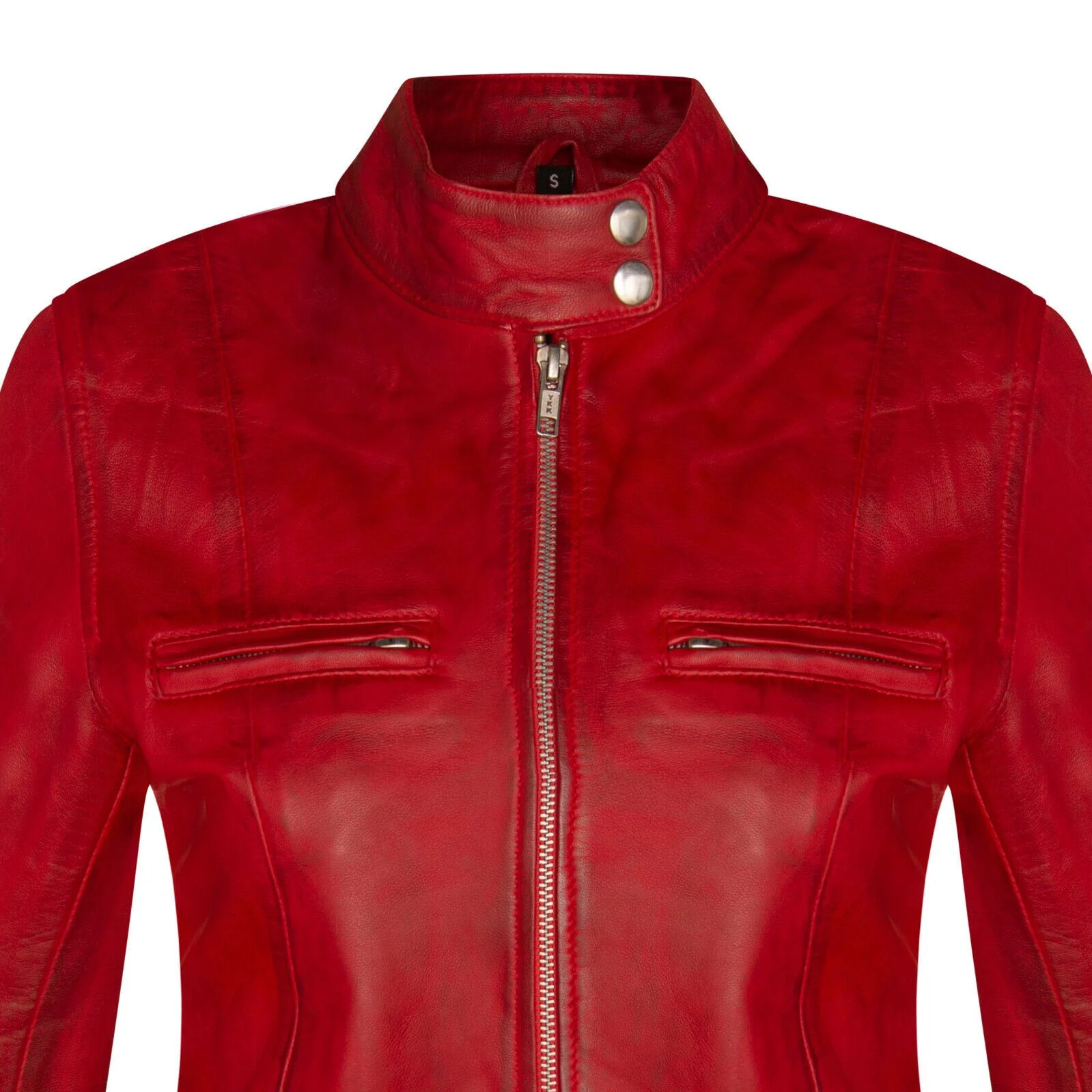 Women's Classic Leather Biker Jacket-Watford - Image 4