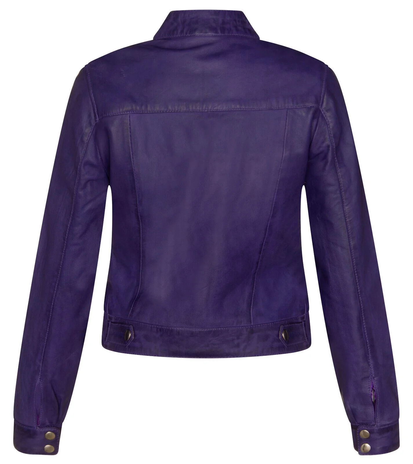 Women's Classic Leather Biker Jacket-Watford - Image 7