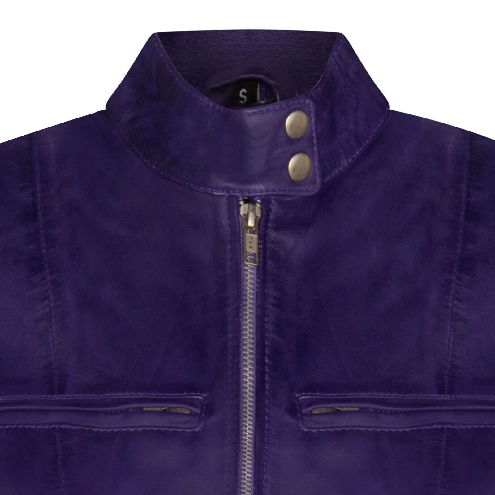 Women's Classic Leather Biker Jacket-Watford - Image 8