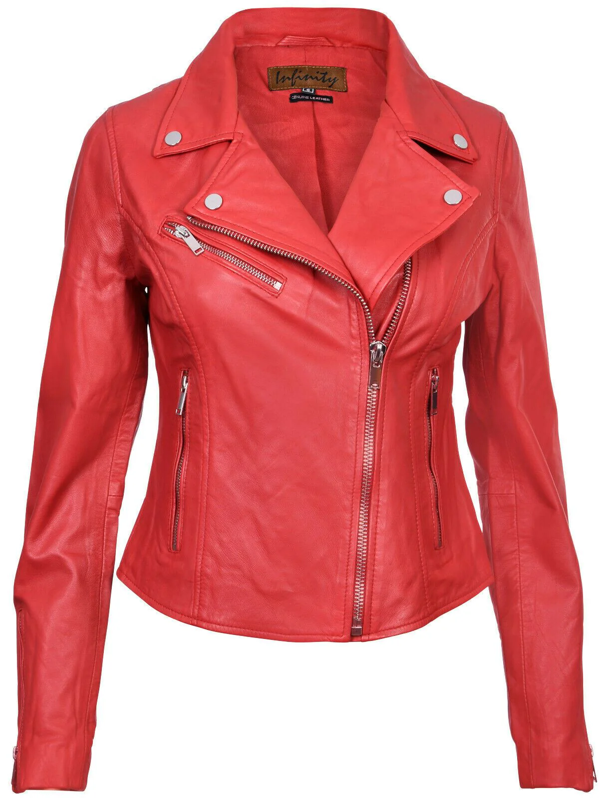 Womens Classic Leather Brando Biker Jacket-Loughton - Image 33