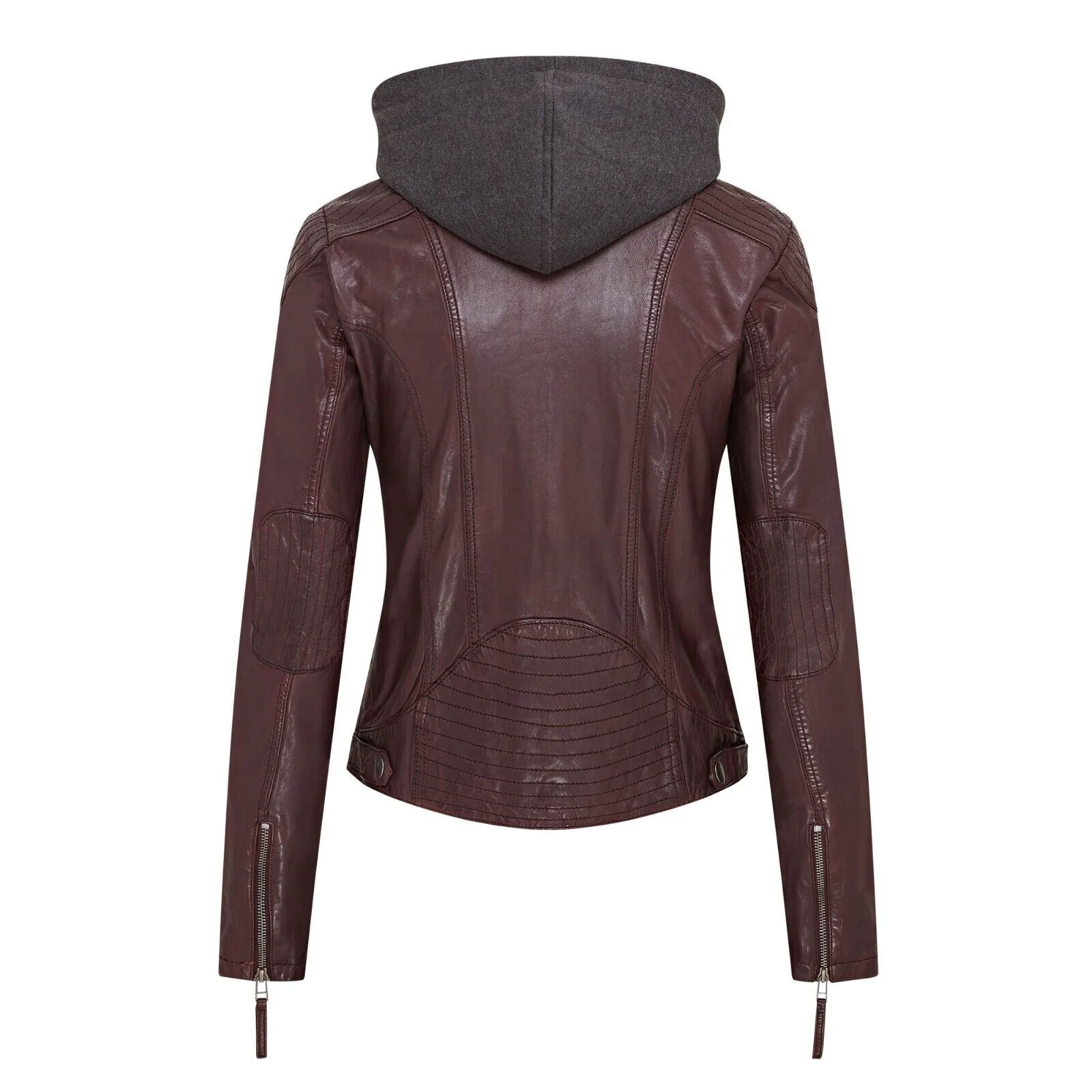Womens Hooded Classic Biker Jacket - Wareham - Image 13