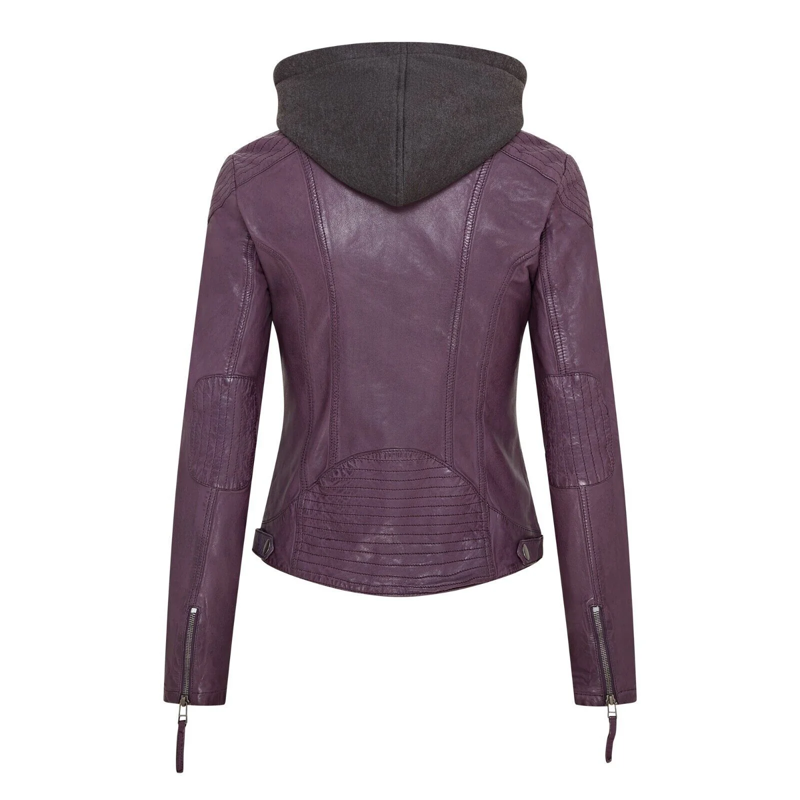 Womens Hooded Classic Biker Jacket - Wareham - Image 3