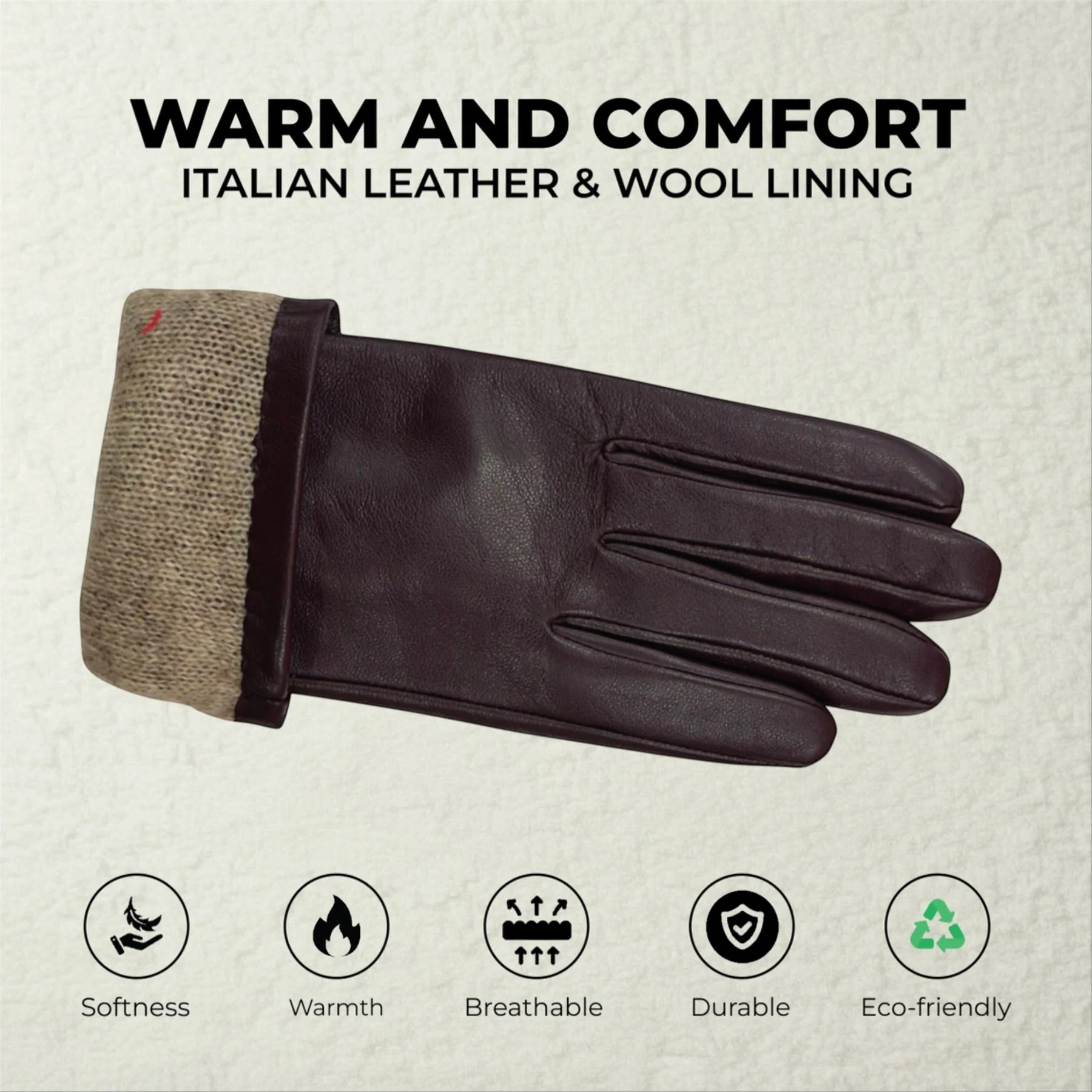 Womens Italian Leather Winter Bow Design Soft Wool Lining Gloves - L-GLV-401 - Image 13