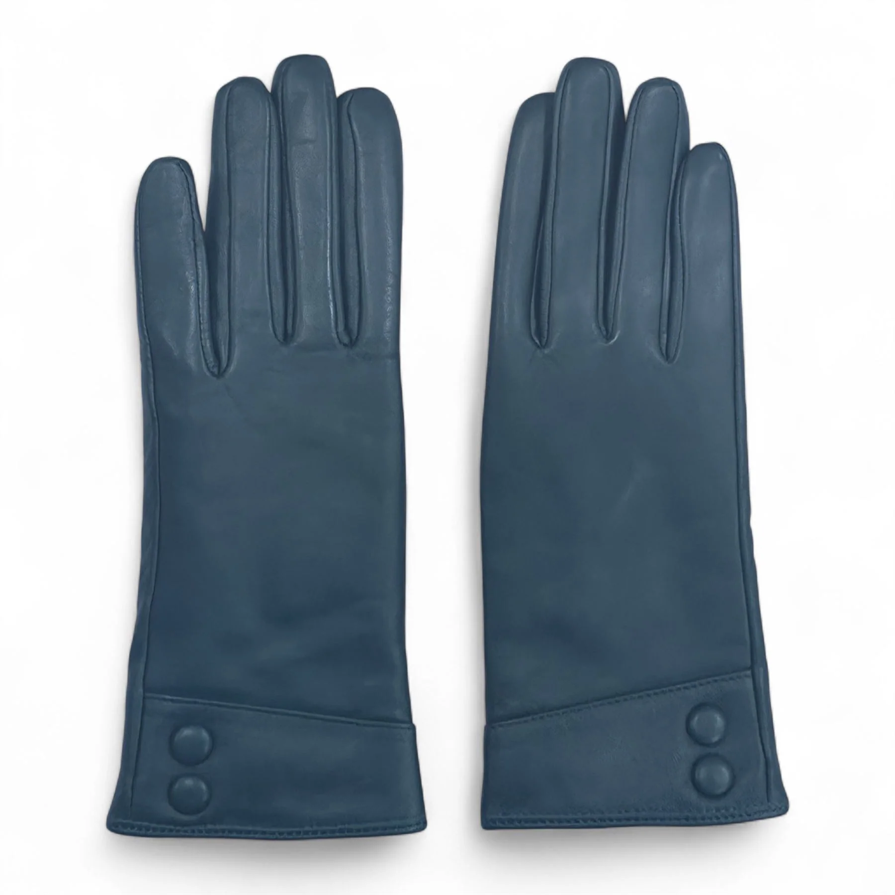 Womens Italian Leather Winter Button Design Soft Wool Lining Gloves - L-GLV-501 - Image 19