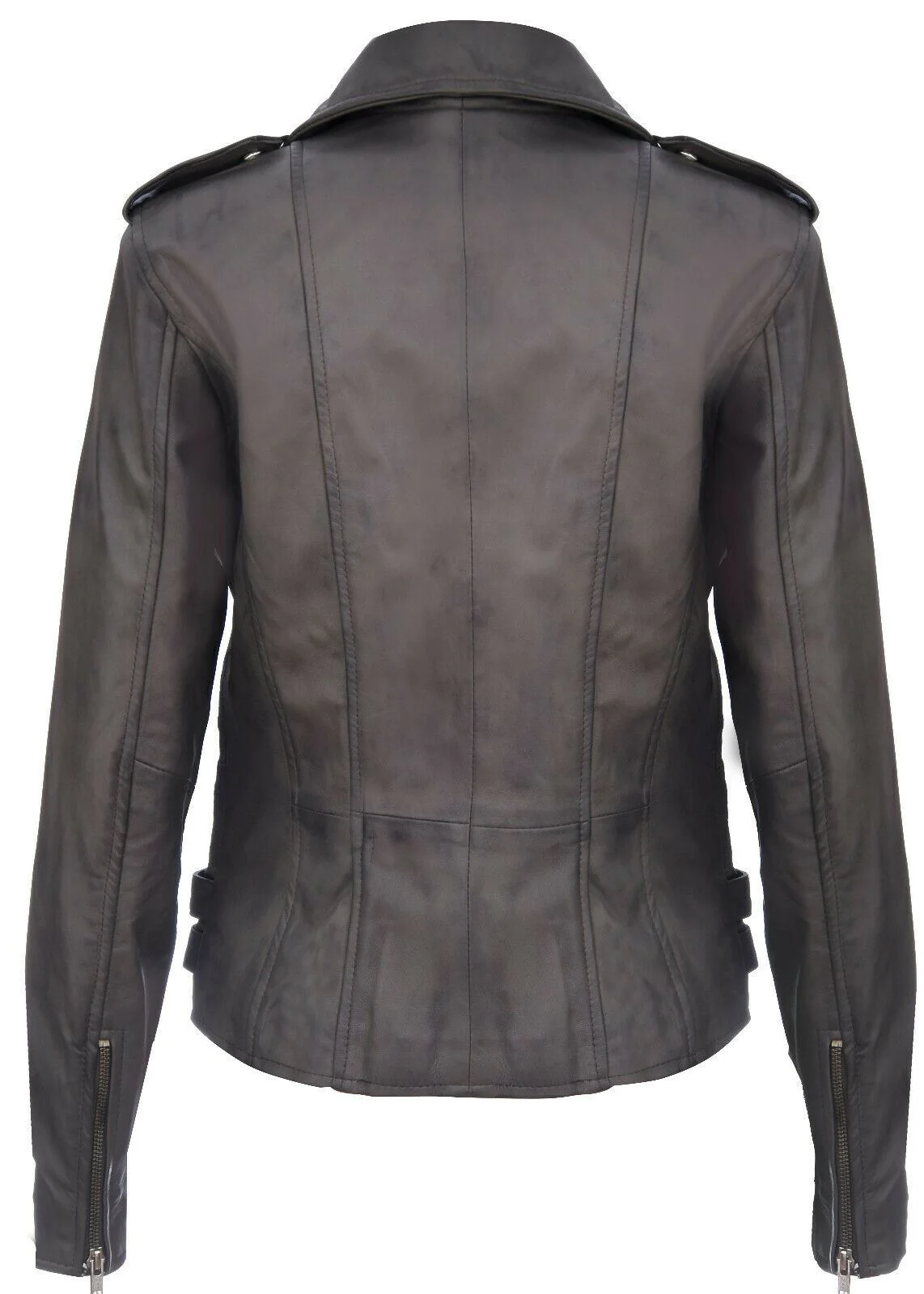 Womens Leather Brando Biker Jacket-Loddon - Image 35