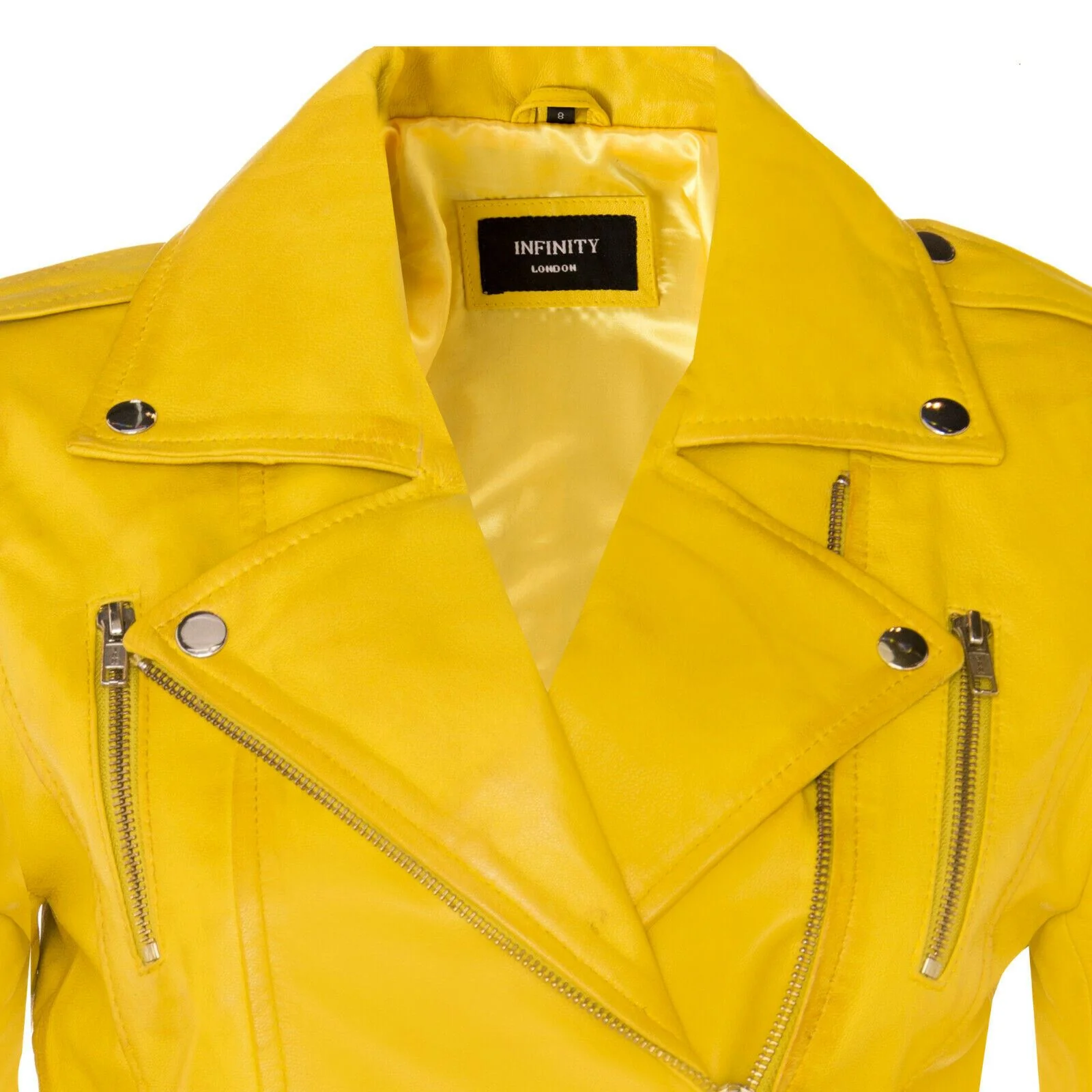 Womens Leather Brando Biker Jacket - Orlando - Image 41