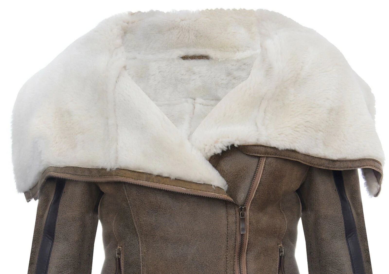 Womens Merino Sheepskin Leather Jacket-Petworth - Image 5
