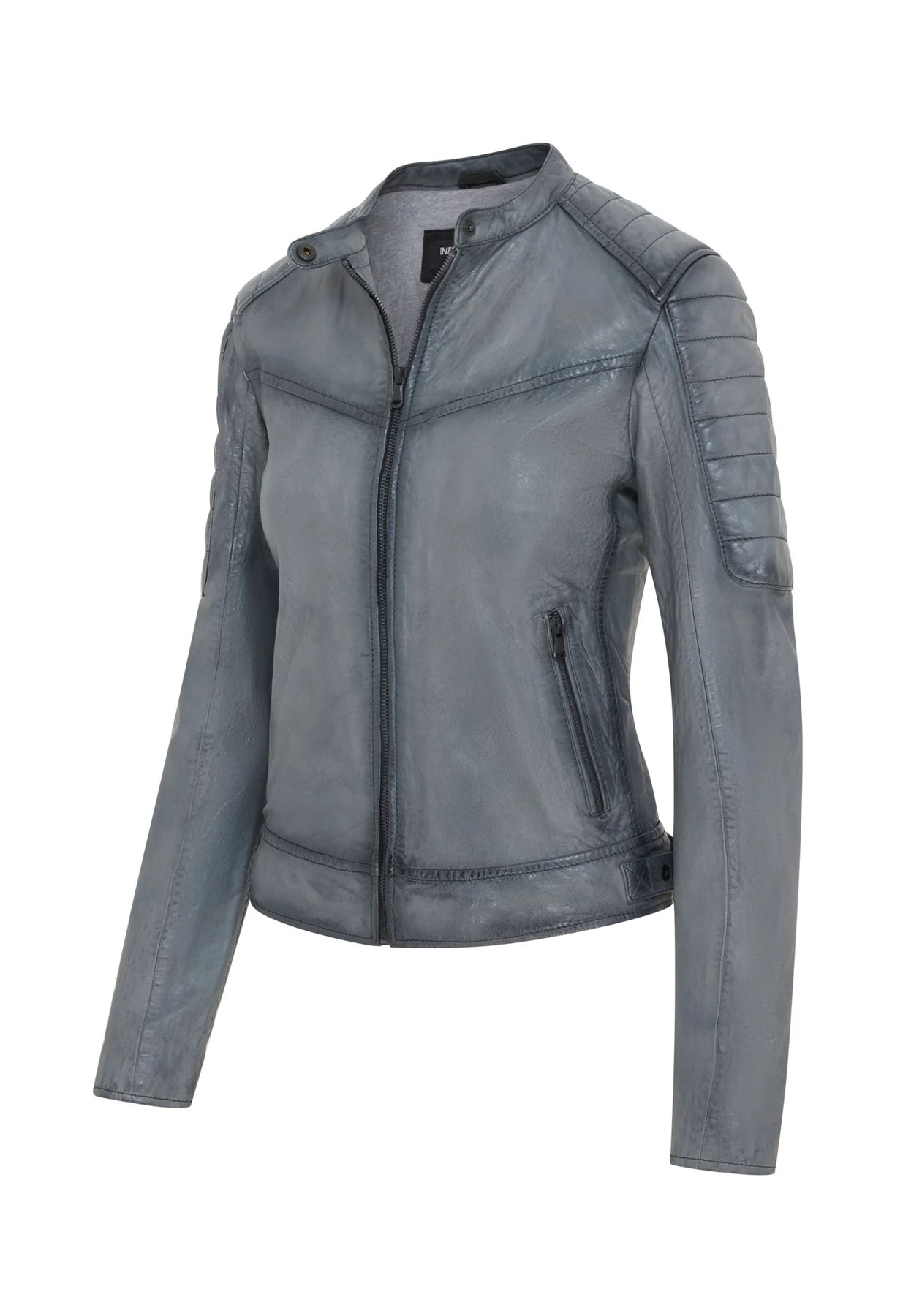 Womens Retro Quilted Leather Biker Jacket - Horten - Image 9