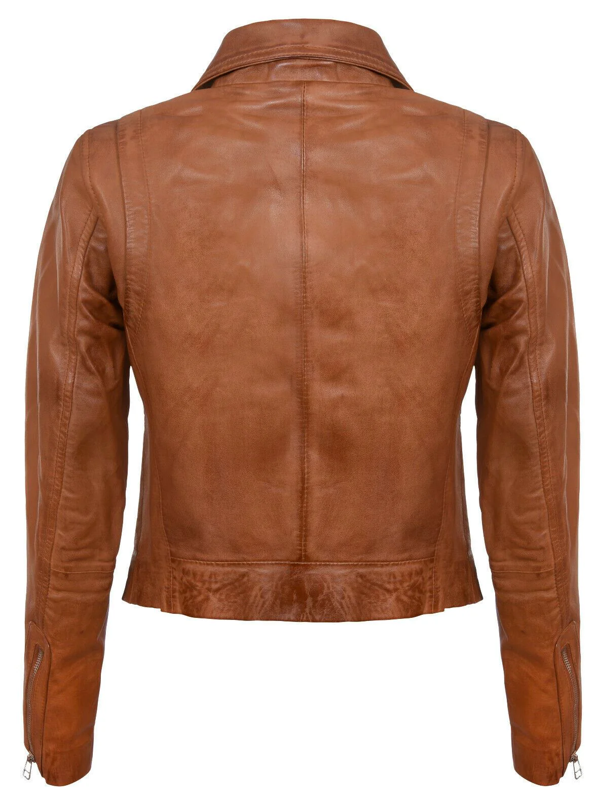 Womens Smart Leather Biker Jacket-Matlock - Image 11