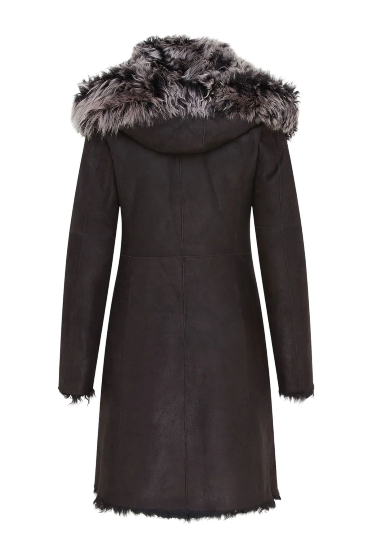Womens Toscana Sheepskin Leather Hooded Trench Coat - Coast - Image 20