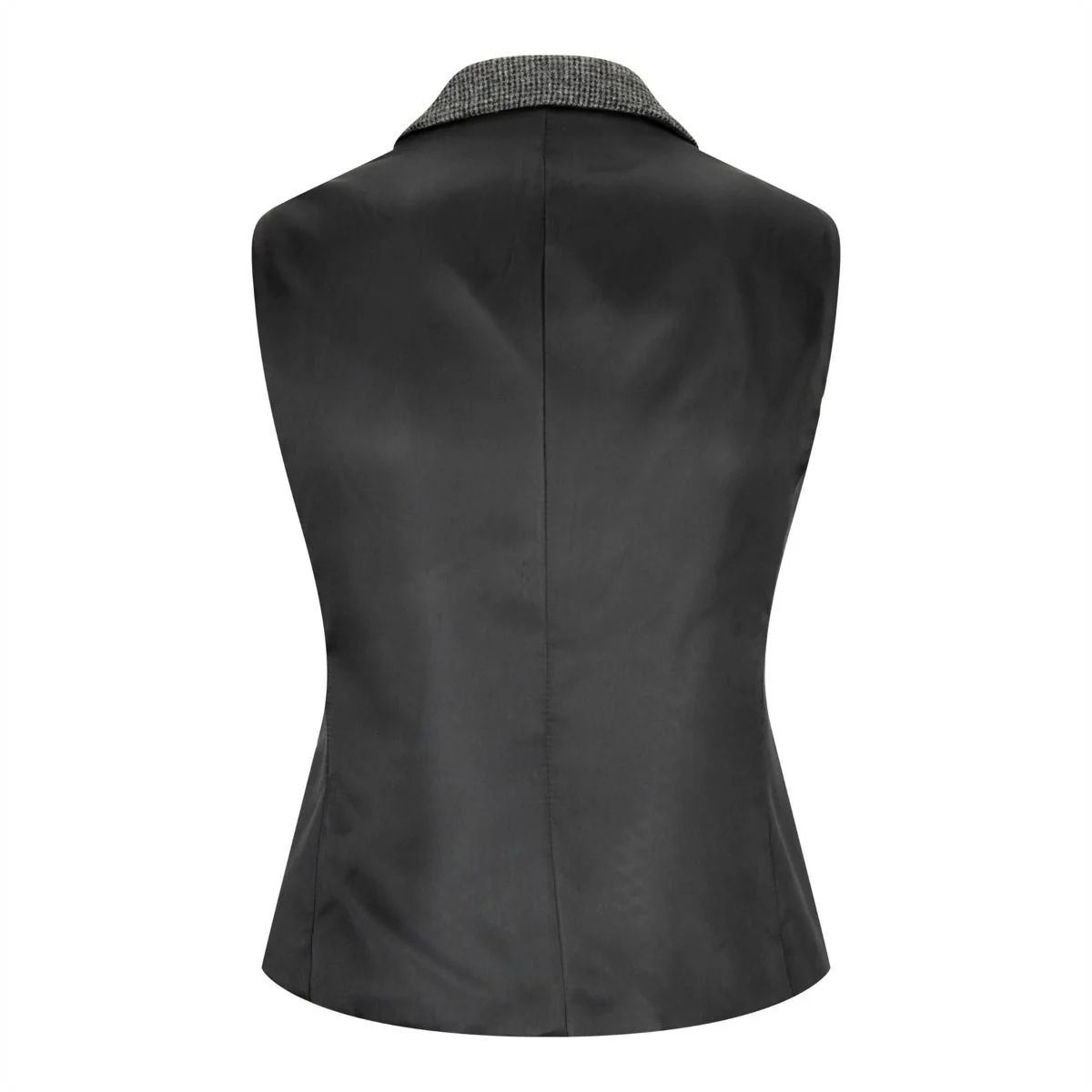 Womens Tweed 1920s Herringbone Grey Waistcoat - Image 2