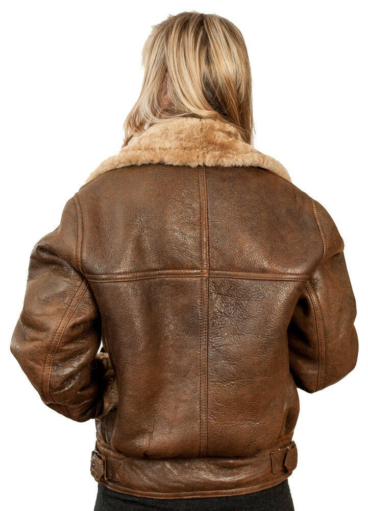 Womens Warmer B3 Sheepskin Flying Jacket-Ramsey - Image 8