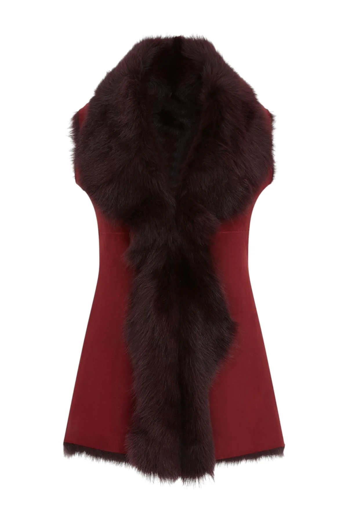 Womens Warmer Toscana Sheepskin Long Gilet-Seaford - Image 42