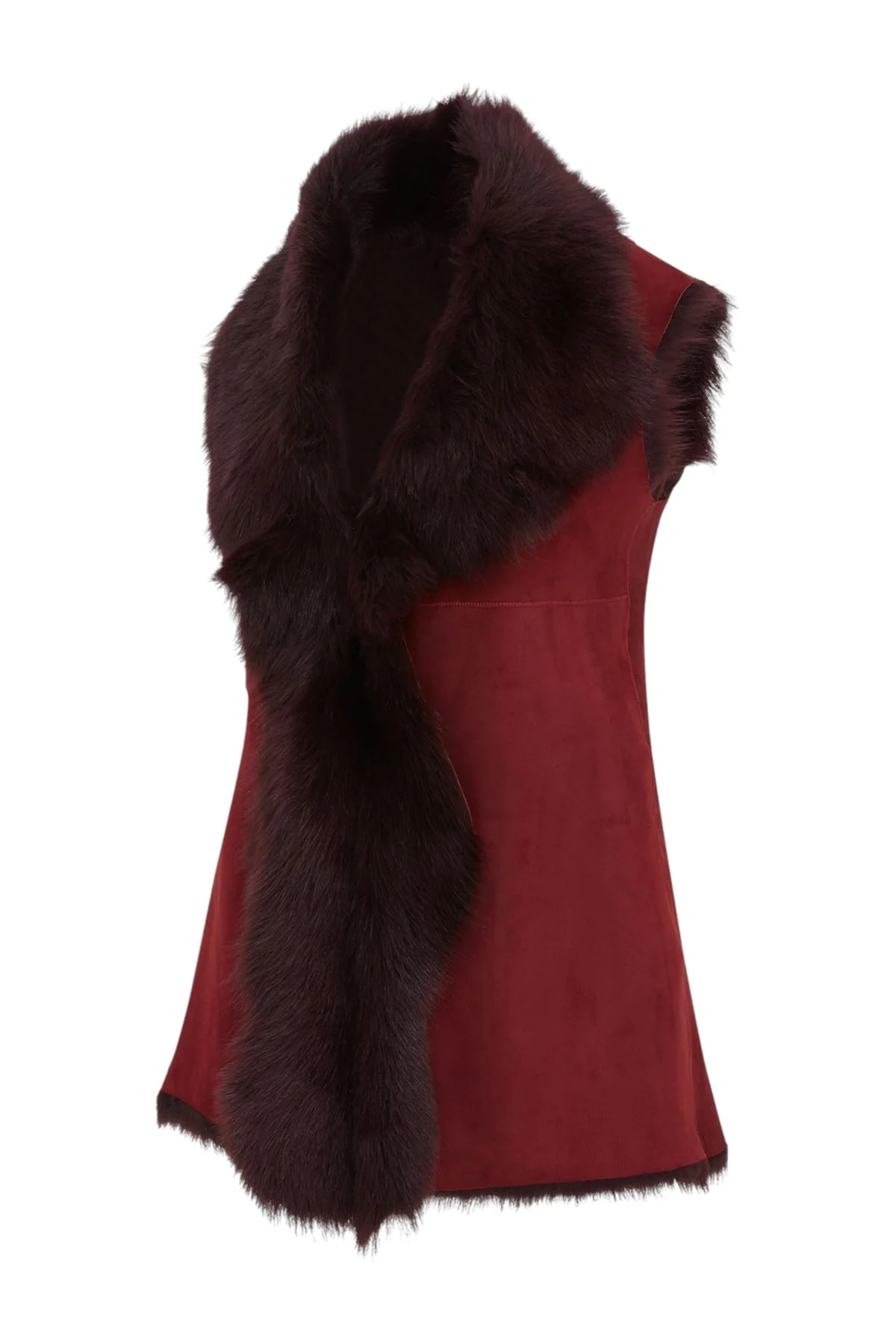 Womens Warmer Toscana Sheepskin Long Gilet-Seaford - Image 44